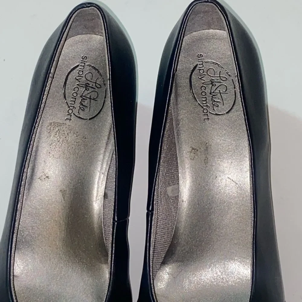 Life Stride Simply Comfort Elegant Black Wedge Shoes Size US 10W